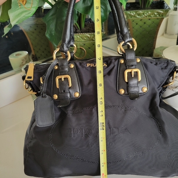 Prada Tessuto Nylon Jacquard Logo Tote Black - Picture 11 of 16